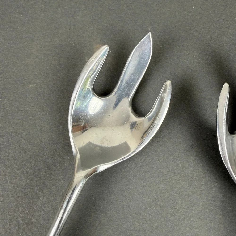Vintage Fish Serving Forks Seafood/salad Aluminum Utensils set of 2